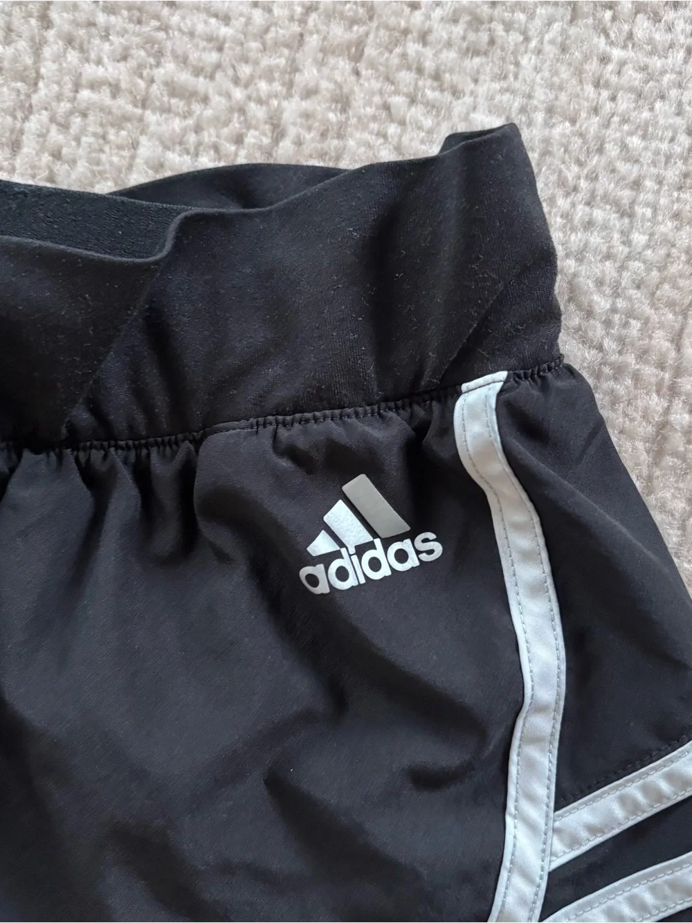 adidas Black Shorts with White Trim